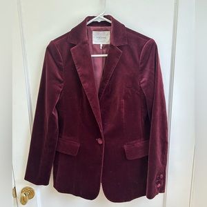 Frame Burgundy Velvet Blazer